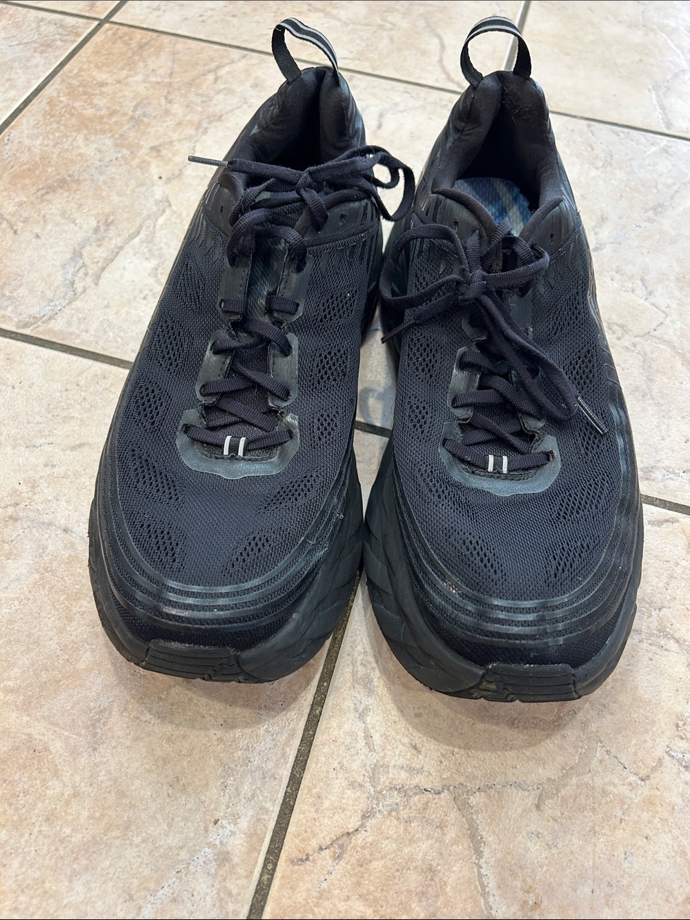 Hoka One One Black Athletic Running Sneakers - Bondi 6